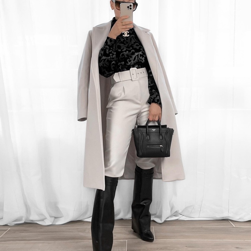 NWT ZARA HIGH WAISTED BELTED PANTS - Picture 6 of 8